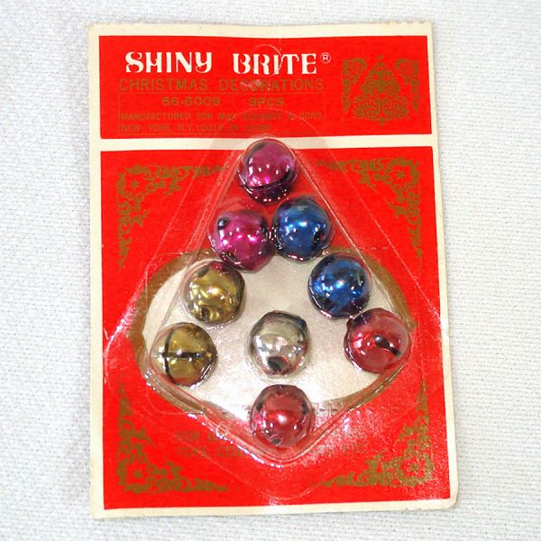 63 Multi-Color Shiny Brite Christmas Jingle Bells Unused Clearance #2