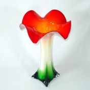 Italian Art Glass Flower Form Tall Vase Clearance