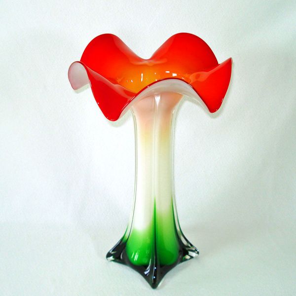 Italian Art Glass Flower Form Tall Vase Clearance #2