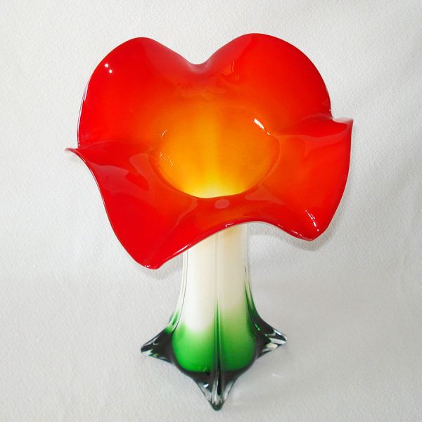 Italian Art Glass Flower Form Tall Vase Clearance #3