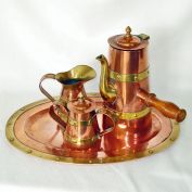 Mexico Mission Style Copper Brass 4 Piece Coffee Service