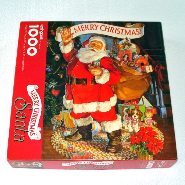 Merry Christmas Santa Springbok 1000 Piece Puzzle Complete