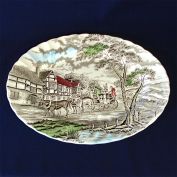 Myott Royal Mail Multi Color Transferware Oval Platter