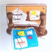 Boxed Wood Pepper Grinder Shaker Napkin Holder Set Clearance