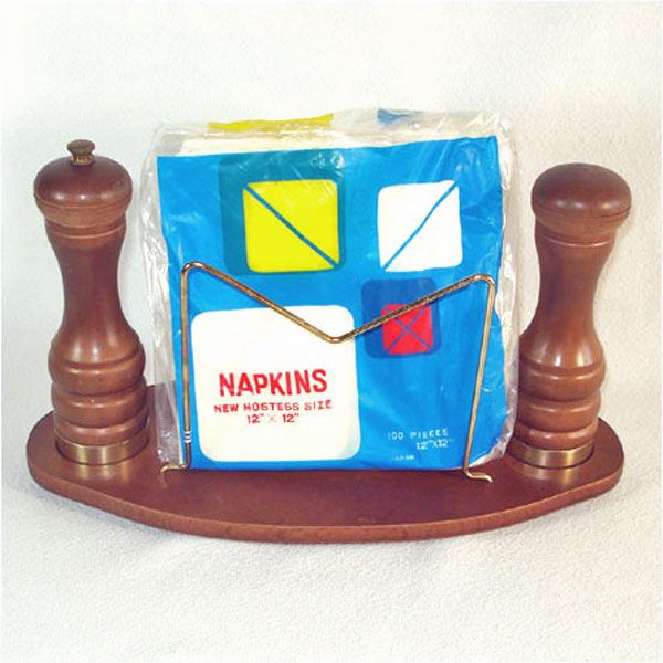 Boxed Wood Pepper Grinder Shaker Napkin Holder Set Clearance #3