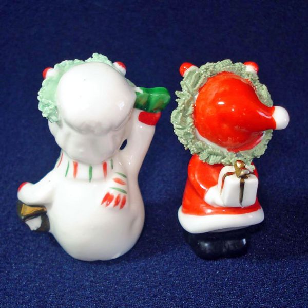 Napco Mini Bone China Santa Snowman Christmas Figures #2