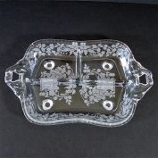 New Martinsville Meadow Wreath 3 Part Relish Tray