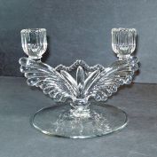 New Martinsville Queen Ann Crystal Double Candle Holder Candelabra