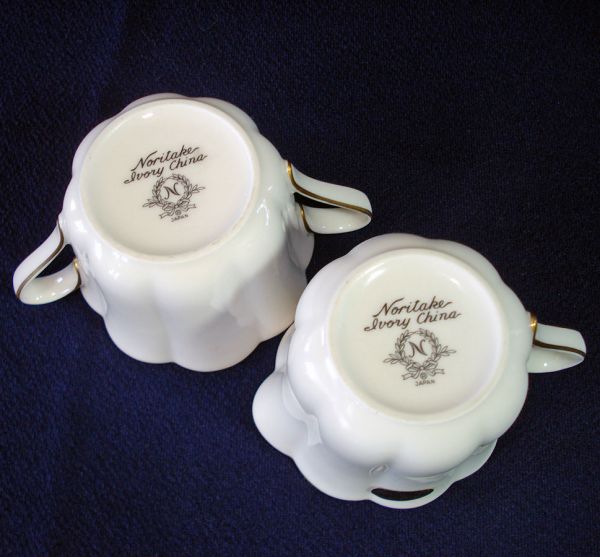 Noritake Ivory Gold Trim Creamer and Sugar Set #4