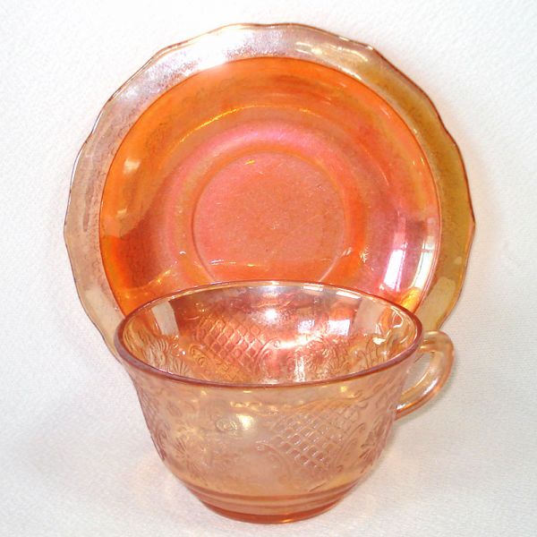 Federal Normandie 1930s Iridescent Glass Cup and Saucer Clearance #2