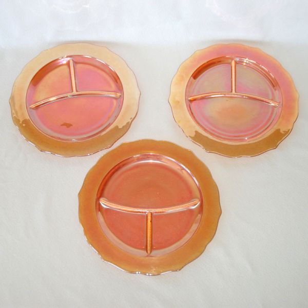 Federal Glass Normandie Sunburst Grill Plates Set of 3 #2