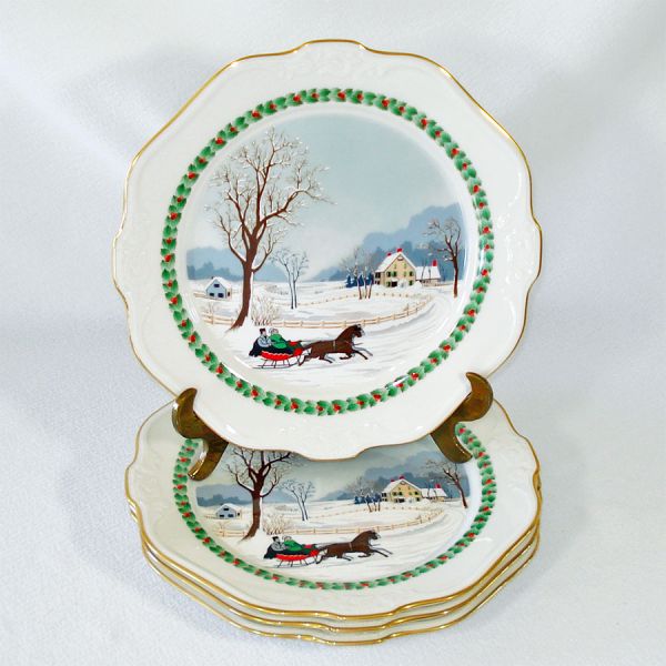 Noritake Christmas Memories 4 Accent Salad Plates #3