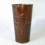 Art Nouveau Copper Tumbler Vase