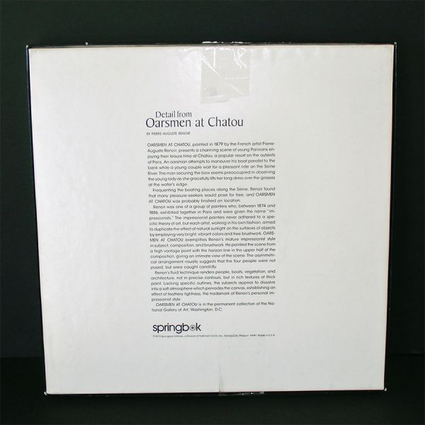 Oarsmen At Chatou Springbok Fine Art Jigsaw Puzzle Complete #4