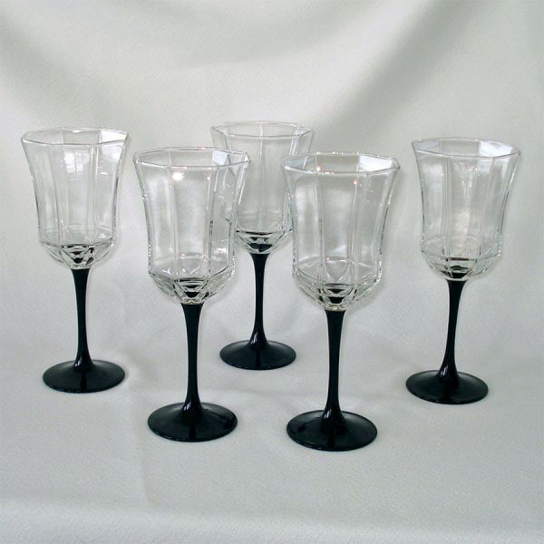 Octime Luminarc France Black Stemmed Water Goblet #2