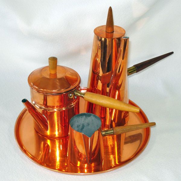 Old Dutch Mid Century Modern Copper Coffee Set #6