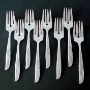 Jennifer Oneida 8 Silverplate Salad Forks 1959