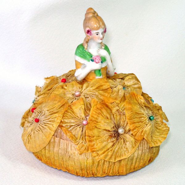 Porcelain Half Doll Pincushion Pin Cushion #2