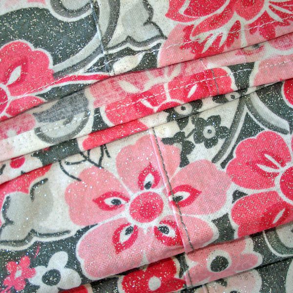 Pink Gray Mod Floral Home Decor Fabric 9 Square Yards #3