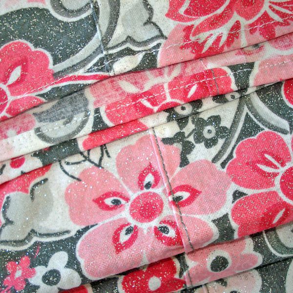 Pink Gray Mod Floral Home Decor Fabric 9 Square Yards Clearance #3