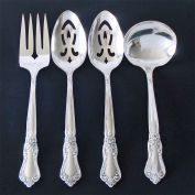 Valley Rose Oneida Silverplate Ladle, Meat Fork, Serving Spoons Clearance