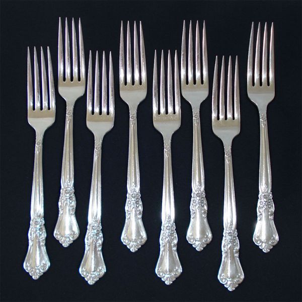 Valley Rose Oneida Rogers Silverplate 4 Dinner Forks #4