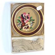 Pansies Boxed Round Framed Needlepoint Kit