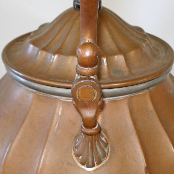 Antique Paneled Copper Tea or Water Kettle #3