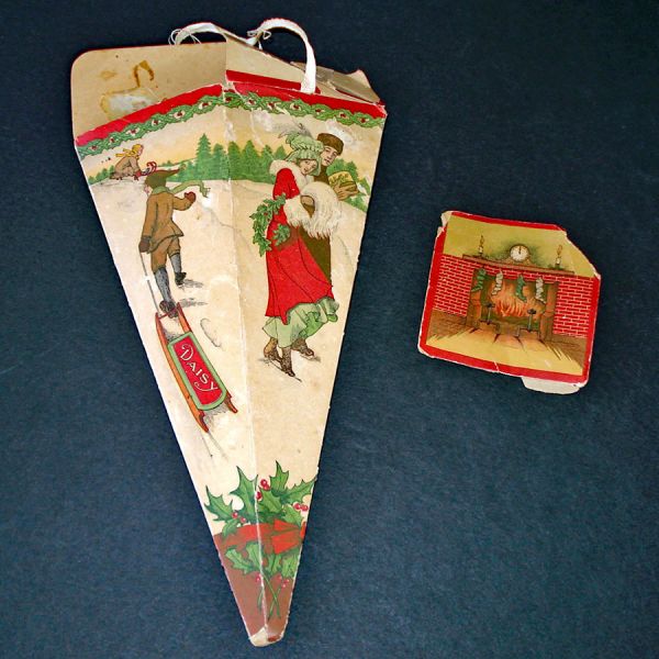 German, USA Antique Paper Christmas Candy Containers Clearance #4