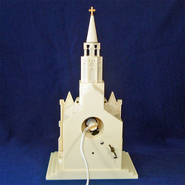 Paramount Raylite 1950s Musical Lighted Christmas Church In Box #4