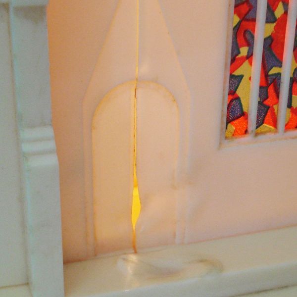 Paramount Raylite 1950s Musical Lighted Christmas Church In Box #5