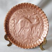 Persian Repousse Copper Camel Plate Clearance