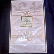 1950s Pink Damask Tablecloth and Napkins Set Mint in Box