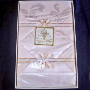1950s Pink Damask Tablecloth Napkins Set Mint in Box Clearance