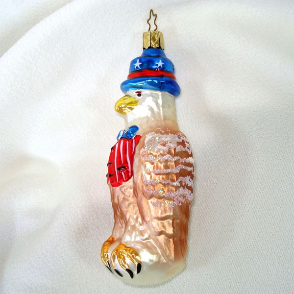 Inge Glas Patriotic Eagle Christmas Ornament Plus Bonus