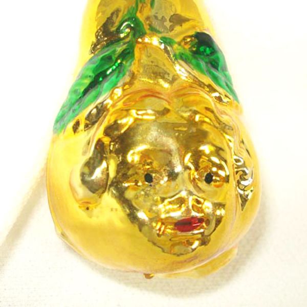 Girl's Face on Pear Glass Christmas Ornament Clearance #2