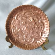 Persian Repousse Copper Swimming Fish Plate