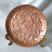 Persian Repousse Copper Swimming Fish Plate Clearance