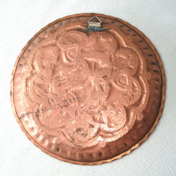Persian Repousse Copper Swimming Fish Plate Clearance #3