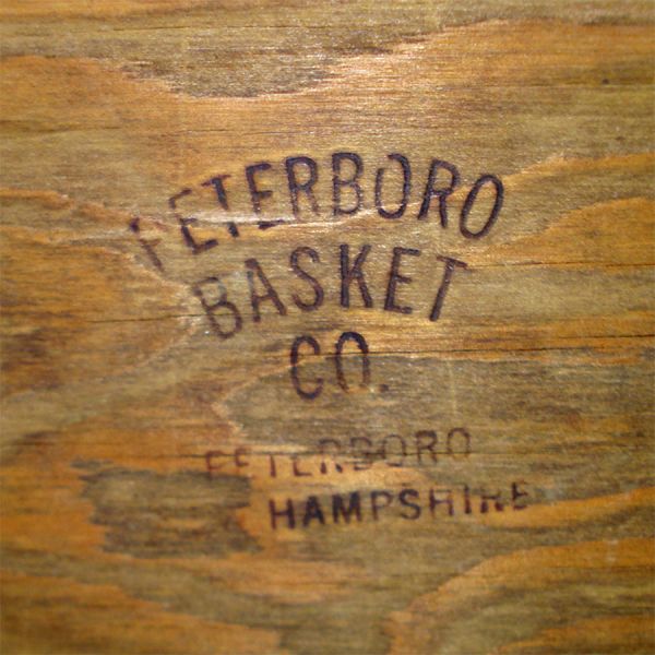 Rustic Peterboro Wood Splint Hinged Lid Picnic Basket #8