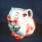 Shawnee Smiley Pig Water Pitcher Gold Trim Clearance