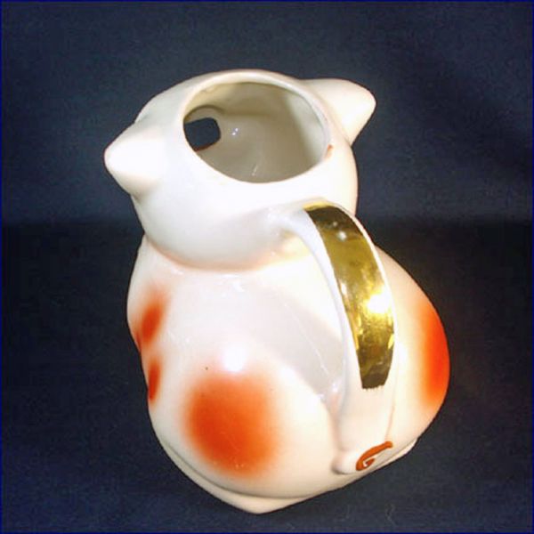Shawnee Smiley Pig Water Pitcher Gold Trim Clearance #4
