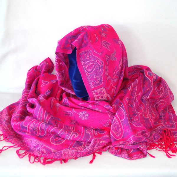 Hot Pink Paisley Pashmina Shawl Scarf #5