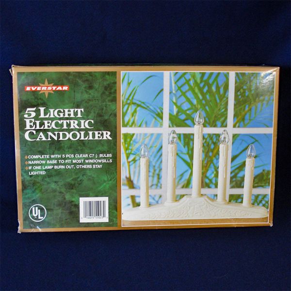 Christmas 5 Light Electric Window Candoilier in Box Clearance #5