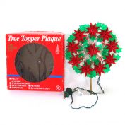 Poinsettias Holly Lighted Christmas Tree Topper