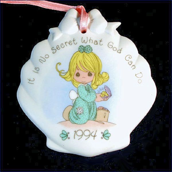 Precious Moments 1994 Porcelain Bisque Christmas Ornament Mint in Box #2