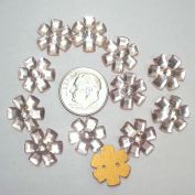 12 Pink Czech Glass Flower Buttons or Sew-On Jewels Clearance