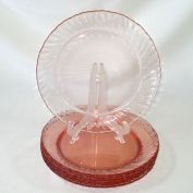 Arcoroc France Rosaline Pink Swirl 7 Glass Salad Plates
