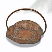 Poinsettia Embossed Solid Copper Basket Tray