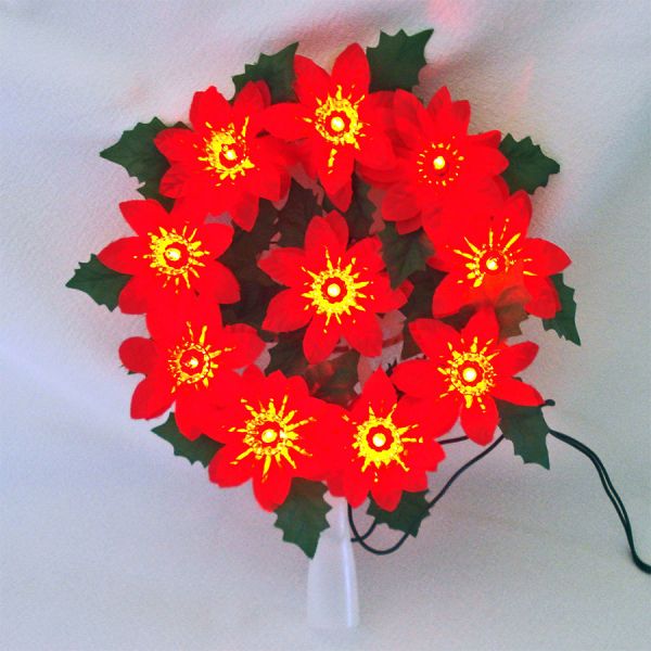 Kurt Adler Lighted Poinsettia Christmas Tree Topper in Box #3